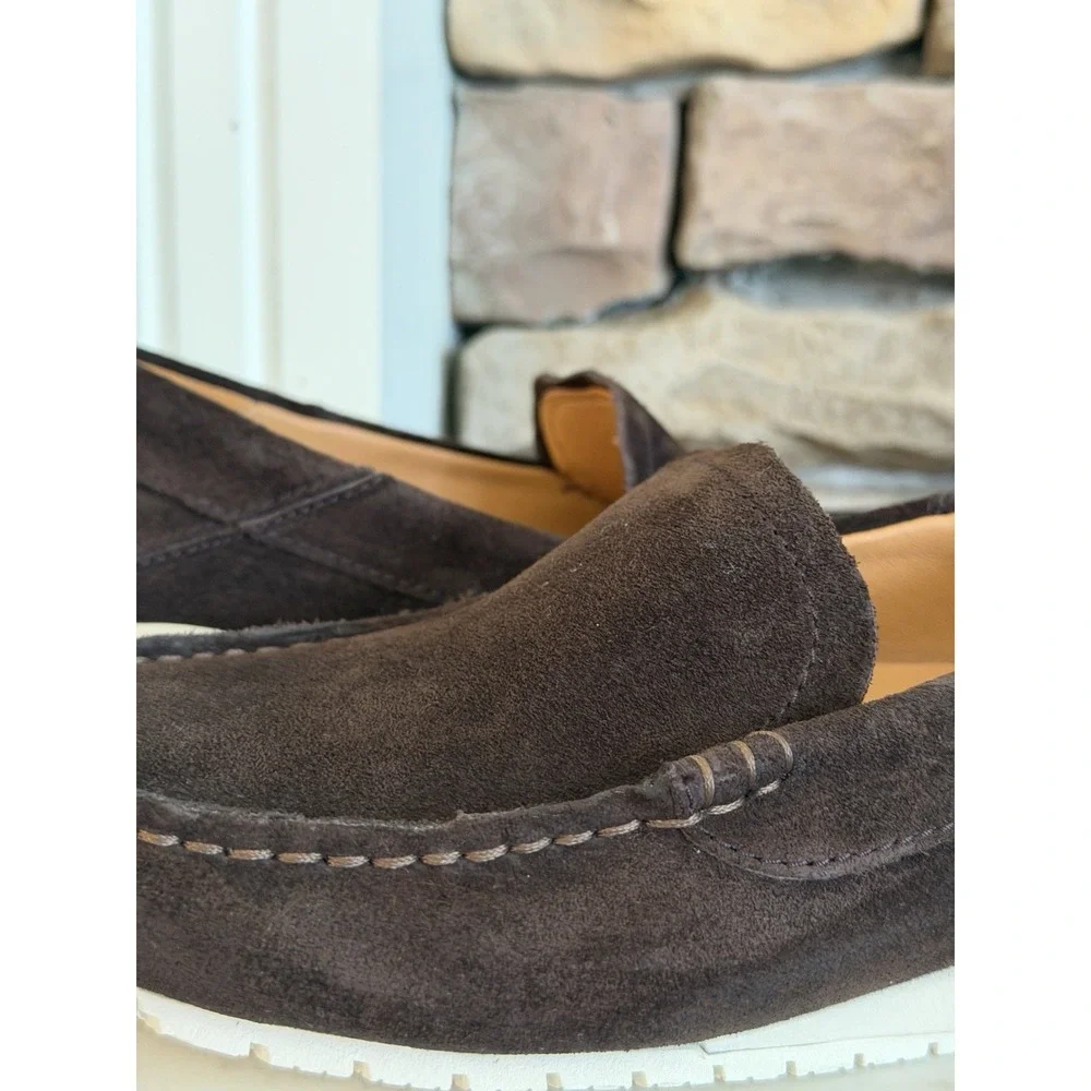 OluKai Ka'a Loafer Men's Size 7 Dark Brown Italian Suede Slip On Shoes NWOB
